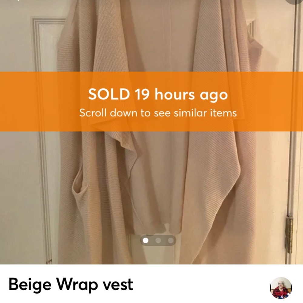 3/$25 ✨Beige Draped Vest